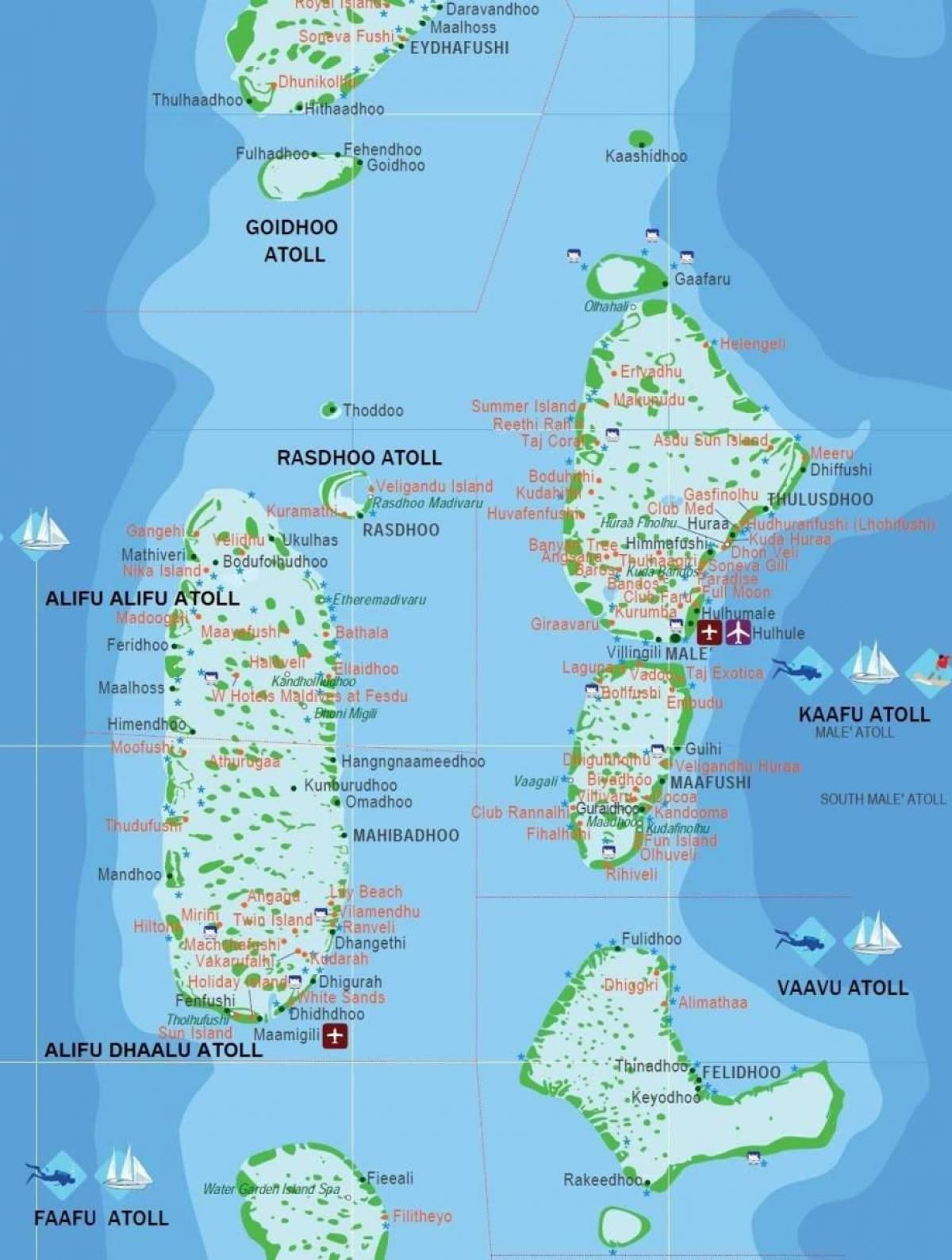 モルディブ地図資本