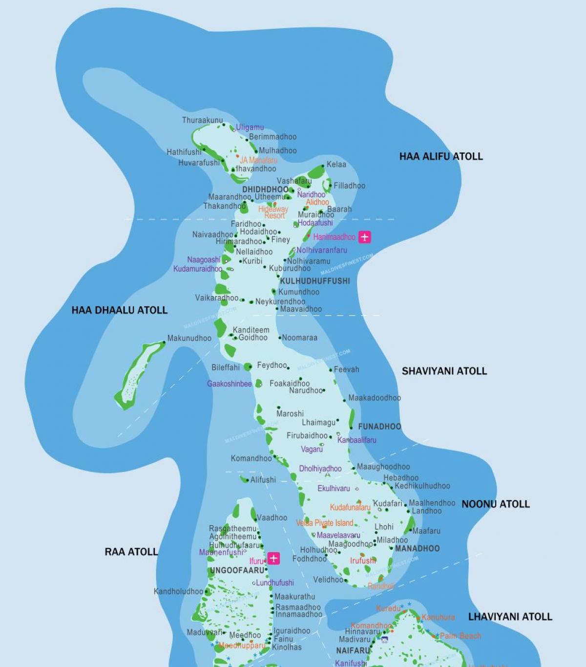 モルディブリゾート地図 モルディブリゾート位置図 南アジア アジア