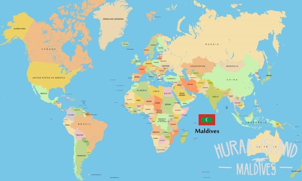 地図モルディブ世界地図