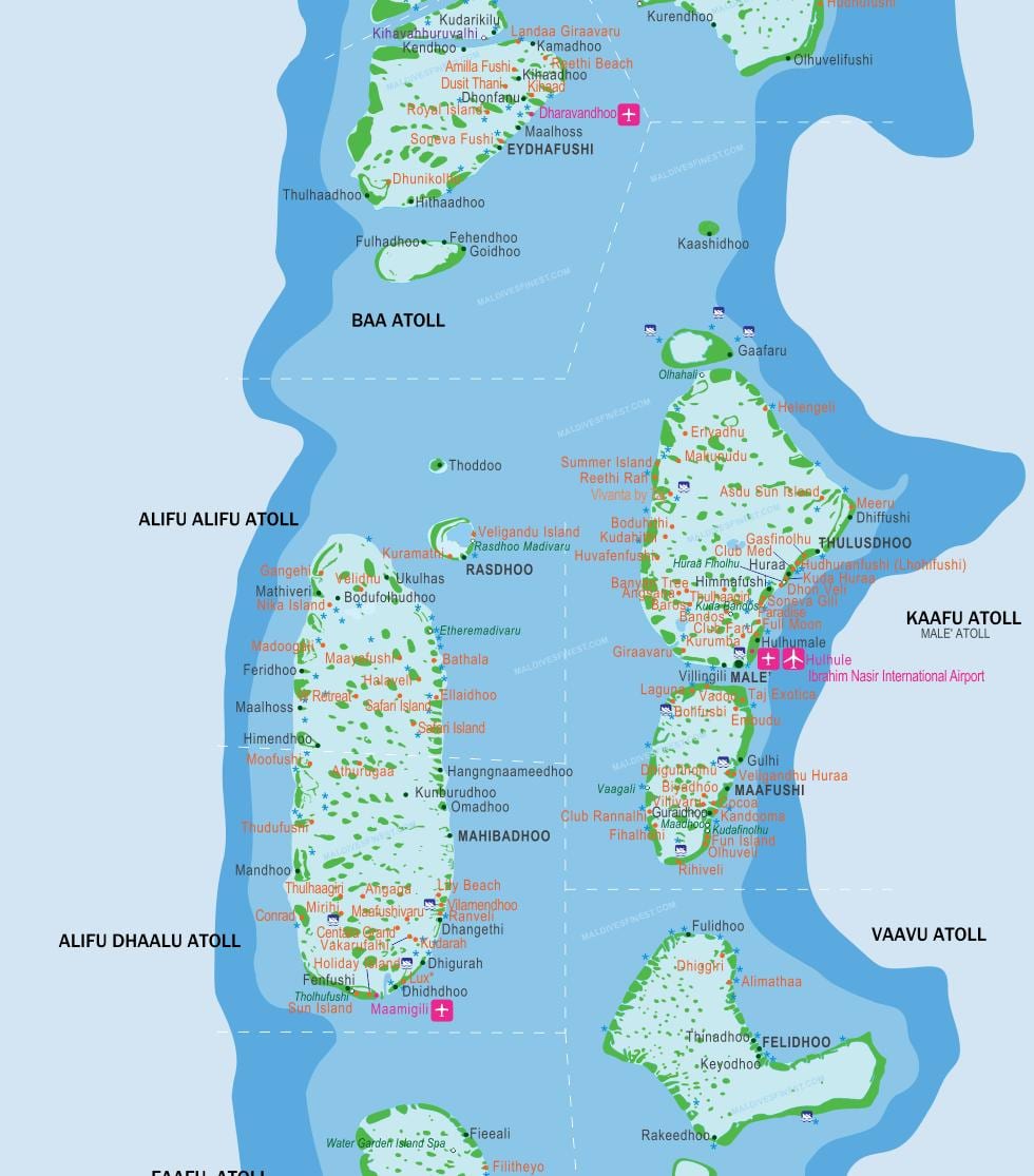 モルディブの空港地図