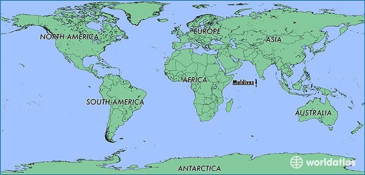 地図モルディブの近隣諸国