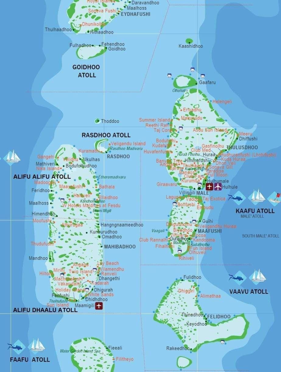 地図モルディブ観光