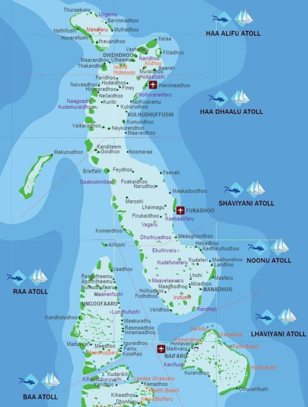 地図モルディブビーチ