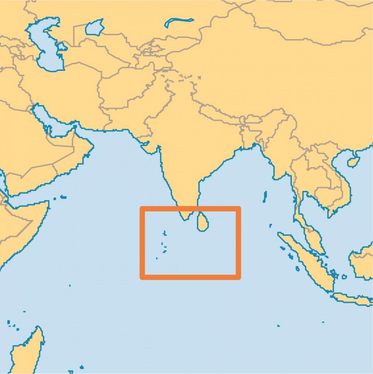 モルディブアイランドの場所が世界の地図