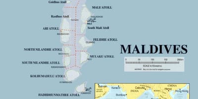 地図モルディブの物理 