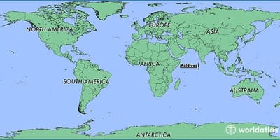 地図モルディブの近隣諸国