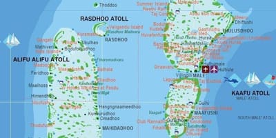 地図モルディブ観光