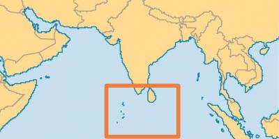 モルディブアイランドの場所が世界の地図